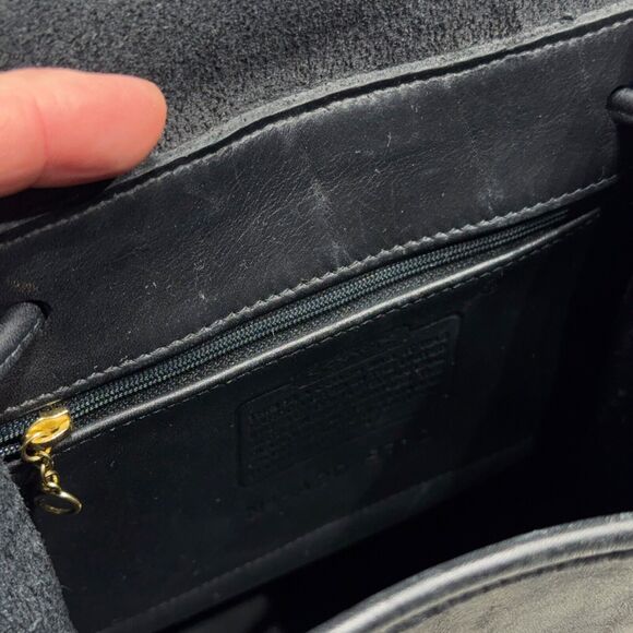 Vintage 90s Y2K Coach 9791 Black Leather Turn Lock Day Bag Backpack - Picture 15 of 16